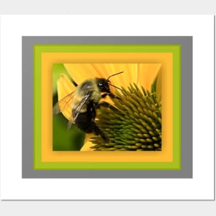 Bumble Bee on Yellow Flower Posters and Art